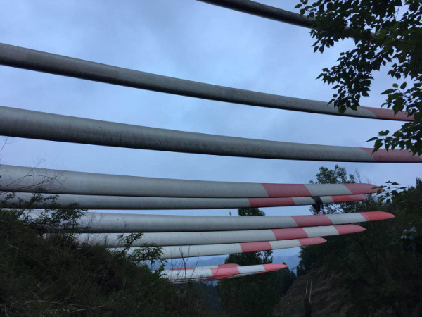 浙江運(yùn)達(dá)風(fēng)電貴州退役葉片回收處理現(xiàn)場