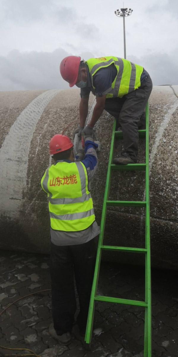 湖北大悟退役葉片處置施工現(xiàn)場(chǎng)