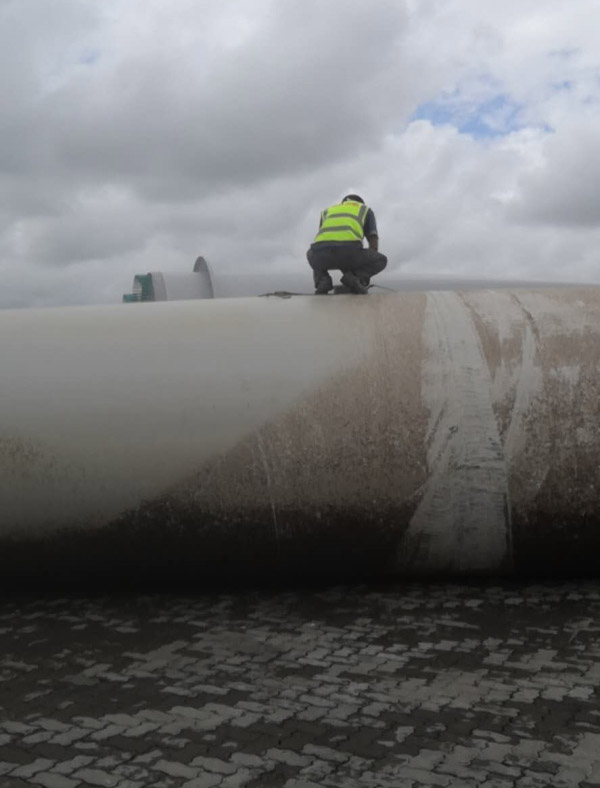 湖北大悟退役葉片處置施工現(xiàn)場(chǎng)