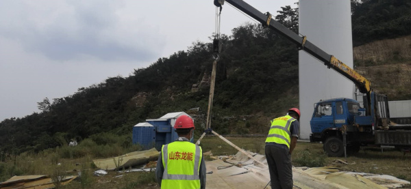 湖北大悟退役葉片處置施工現(xiàn)場(chǎng)