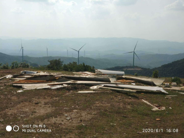 湖北大悟退役葉片處置施工現(xiàn)場(chǎng)