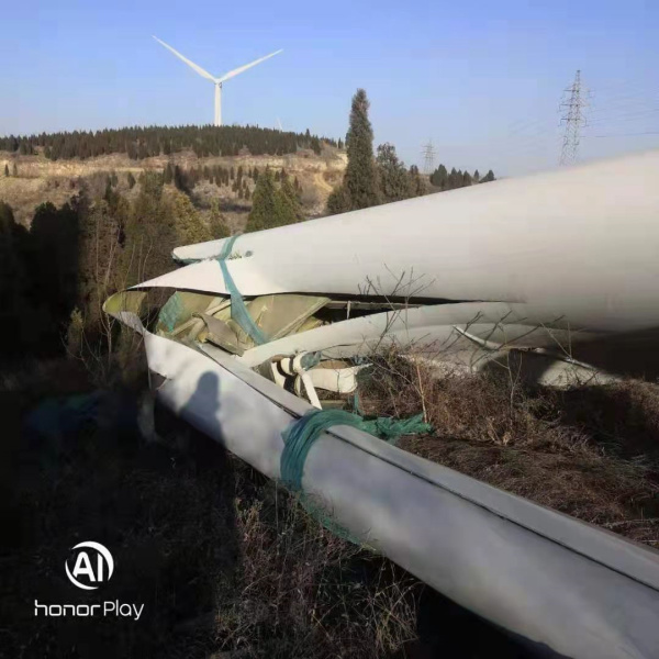 山東境內(nèi)退役葉片施工現(xiàn)場