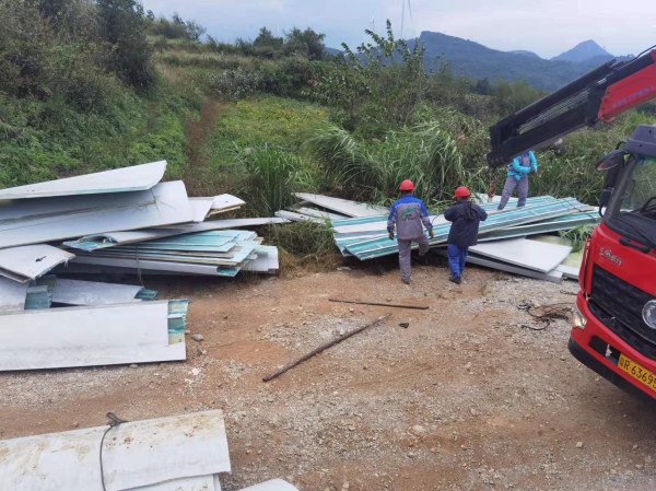 葉片回收處置現(xiàn)場